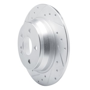 Mercedes-Benz SL500 Brake Rotor (1) - Rear Left - R1 Concepts - Drilled & Slotted - Silver - `03-`06